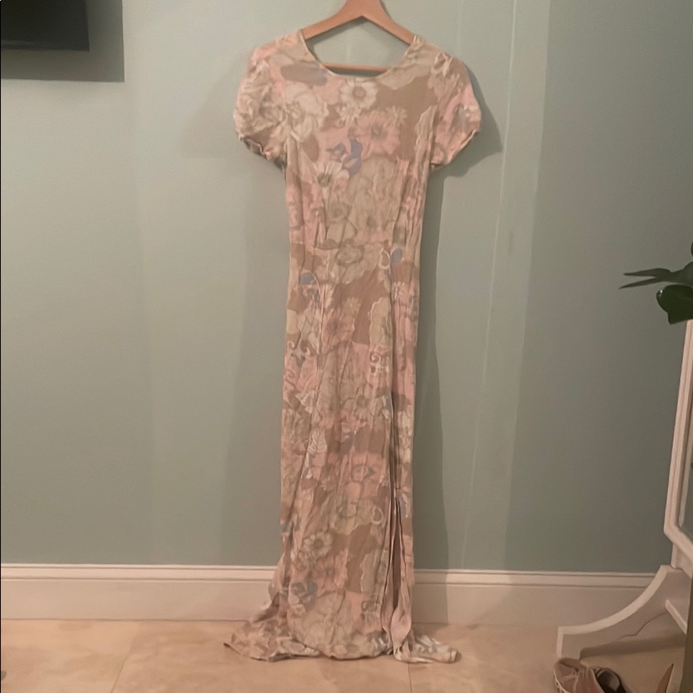 RVCA Pink Flutter Sleeve Sheath Dress